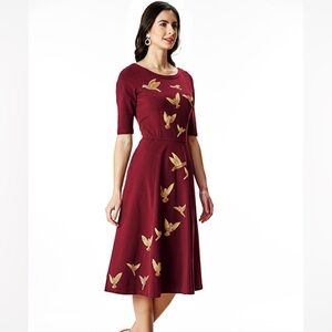 WAYWARD FANCIES STYLE # CL0080560 Bird Embroidery Cotton Jersey Dress size large